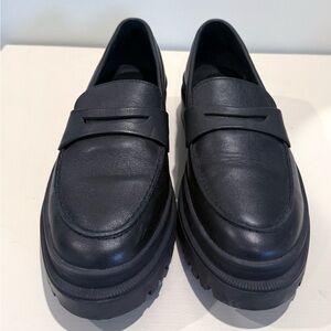 Patina Zoe Chunky Loafers in Shadow Black from Portland Leather, W10.5